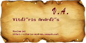 Vitáris András névjegykártya