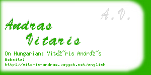 andras vitaris business card